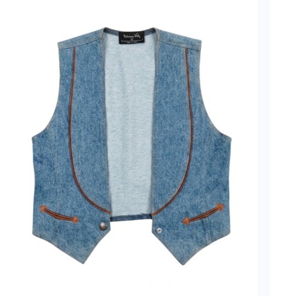 Vintage Patricia denim jeans Vest jacket Medium blue western style